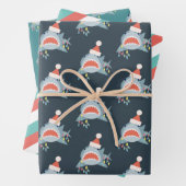 Shark Santa Claus Blue Christmas Holiday Geschenkpapier Set (Beispiel)
