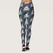 Shark Santa Claus Navy Blue Weihnachtsfeiertag Leggings (Rückseite)