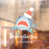 Shark Santa Claus WeihnachtsLICHT Urlaub Fensteraufkleber (Blatt 2)
