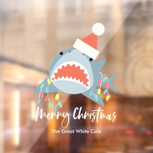 Shark Santa Claus WeihnachtsLICHT Urlaub Fensteraufkleber (Blatt 2)