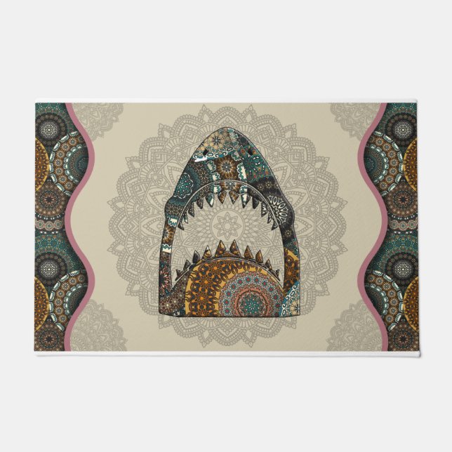 Shark Sasquatch Yeti Themed Door Mat Fußmatte (Vorderseite)