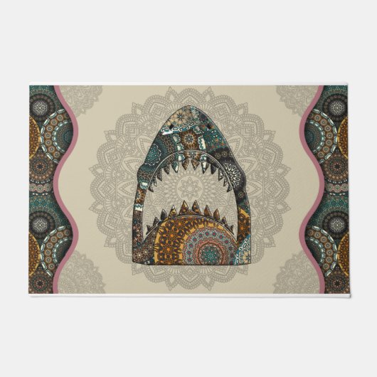 Shark Sasquatch Yeti Themed Door Mat Fußmatte (Vorderseite)