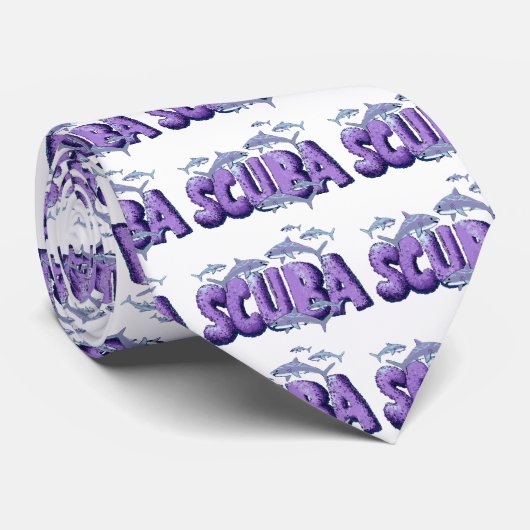 Shark Scuba Diver Krawatte (Gerollt)