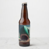 Shark sculpture on the beach bierflaschenetikett (Vorderseite)