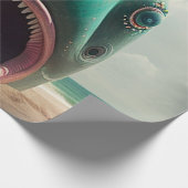 Shark sculpture on the beach geschenkpapier (Ecke)