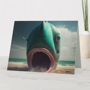 Shark sculpture on the beach karte