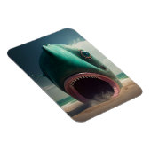 Shark sculpture on the beach magnet (Rechte Seite)
