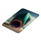 Shark sculpture on the beach magnet (Linke Seite)