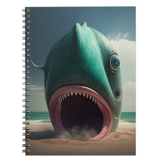 Shark sculpture on the beach notizblock (Vorderseite)