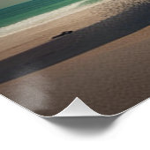 Shark sculpture on the beach poster (Ecke)