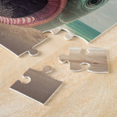 Shark sculpture on the beach puzzle (Seite)