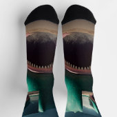 Shark sculpture on the beach socken (Oben)