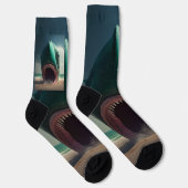 Shark sculpture on the beach socken (Rechts)