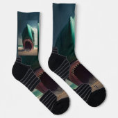 Shark sculpture on the beach socken (Rechts)