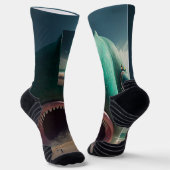 Shark sculpture on the beach socken (Gewinkelt)