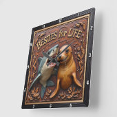 Shark Seal Underwater Friends Quadratische Wanduhr (Winkel)