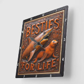 Shark Seal Unlikely Marine Quadratische Wanduhr (Winkel)