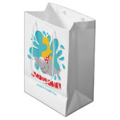 Shark Second Birthday Geschenktasche Mittlere Geschenktüte (Vorderseite Schrägansicht)
