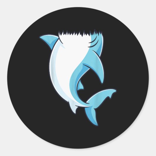 Shark Shirt Adult Kids Men Women Shark Costume Runder Aufkleber (Vorderseite)