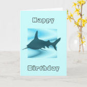 Shark Silhouette Greetings Card Karte (Gelbe Blume)