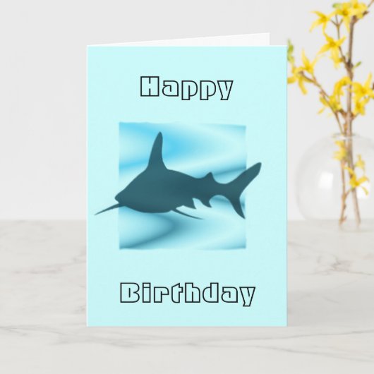 Shark Silhouette Greetings Card Karte (Gelbe Blume)