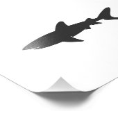 Shark-Silhouette - Hintergrundfarbe auswählen Fotodruck (Ecke)