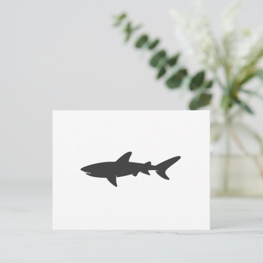 Shark-Silhouette - Hintergrundfarbe auswählen Postkarte (Stehend Vorderseite)