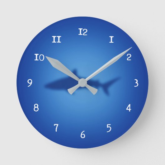 Shark silhouette runde wanduhr (Vorderseite)