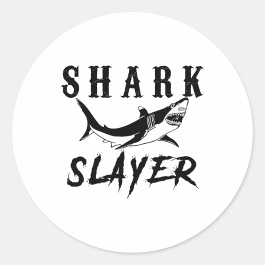 Shark Slayer Shark Fishing And Salt Water Anglers Runder Aufkleber (Vorderseite)