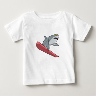 Shark Snowboarder Snowboard Baby T-shirt