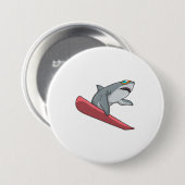 Shark Snowboarder Snowboard Button (Vorne & Hinten)