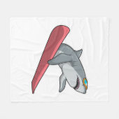 Shark Snowboarder Snowboard Fleecedecke (Vorderseite (Horizontal))