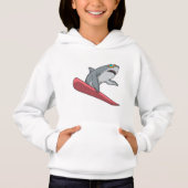 Shark Snowboarder Snowboard Hoodie (Vorderseite)