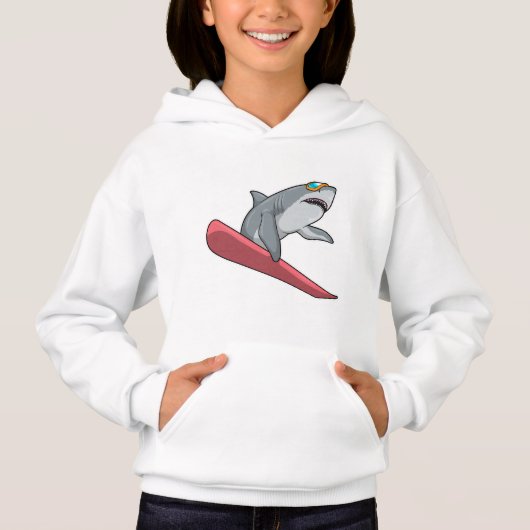Shark Snowboarder Snowboard Hoodie (Vorderseite)