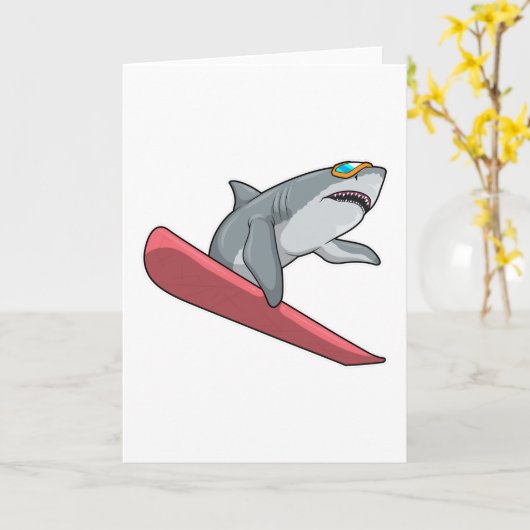 Shark Snowboarder Snowboard Karte (Gelbe Blume)