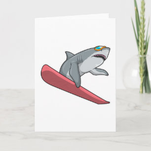 Shark Snowboarder Snowboard Karte