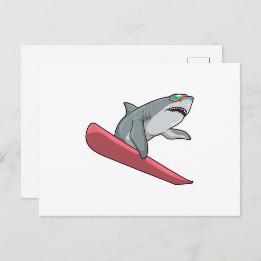 Shark Snowboarder Snowboard Postkarte (Vorne/Hinten)