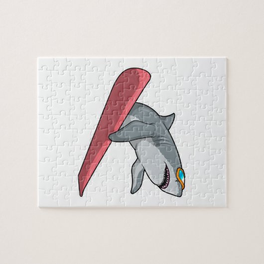 Shark Snowboarder Snowboard Puzzle (Horizontal)