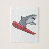 Shark Snowboarder Snowboard Puzzle (Vertikal)