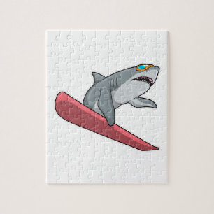 Shark Snowboarder Snowboard Puzzle