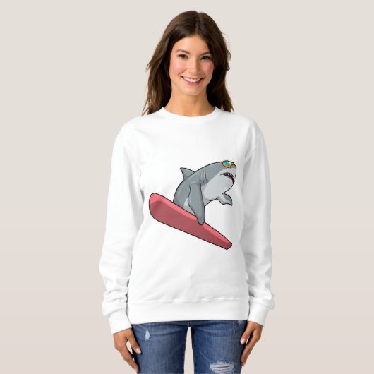 Shark Snowboarder Snowboard Sweatshirt (Vorne ganz)
