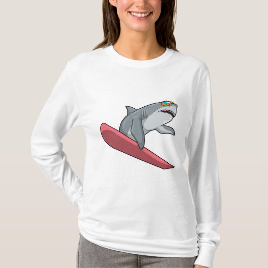 Shark Snowboarder Snowboard T-Shirt (Vorderseite)