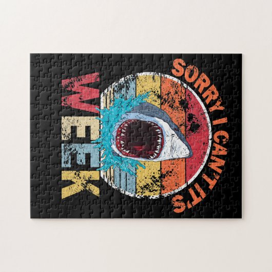Shark Sorry, dass ich seine Woche Funny Shark Gesc Puzzle (Horizontal)