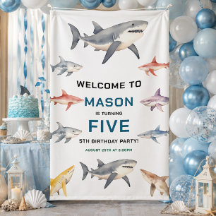 Shark Splash 5. Geburtstag Süße Ozean-Kinder Banner