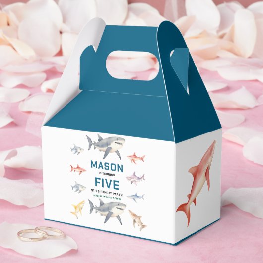 Shark Splash 5th Birthday Party | Cute Ocean Kids Geschenkschachtel (Hochzeit)