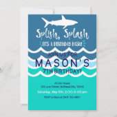 Shark Splash Party Swim Invasion Boys Sommer Einladung (Vorderseite)