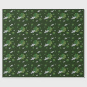Shark St. Patrick's Day Kleeblatt Green Geschenkpapier (Flach)
