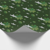 Shark St. Patrick's Day Kleeblatt Green Geschenkpapier (Ecke)