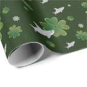 Shark St. Patrick's Day Kleeblatt Green Geschenkpapier (Rolleneckpunkt)