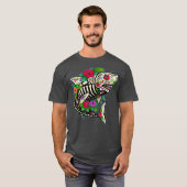 Shark Sugar Skull Calavera Mexico Dia De Los T-Shirt (Vorne ganz)